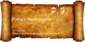 Patyi Henrietta névjegykártya