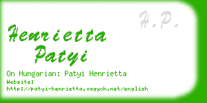 henrietta patyi business card